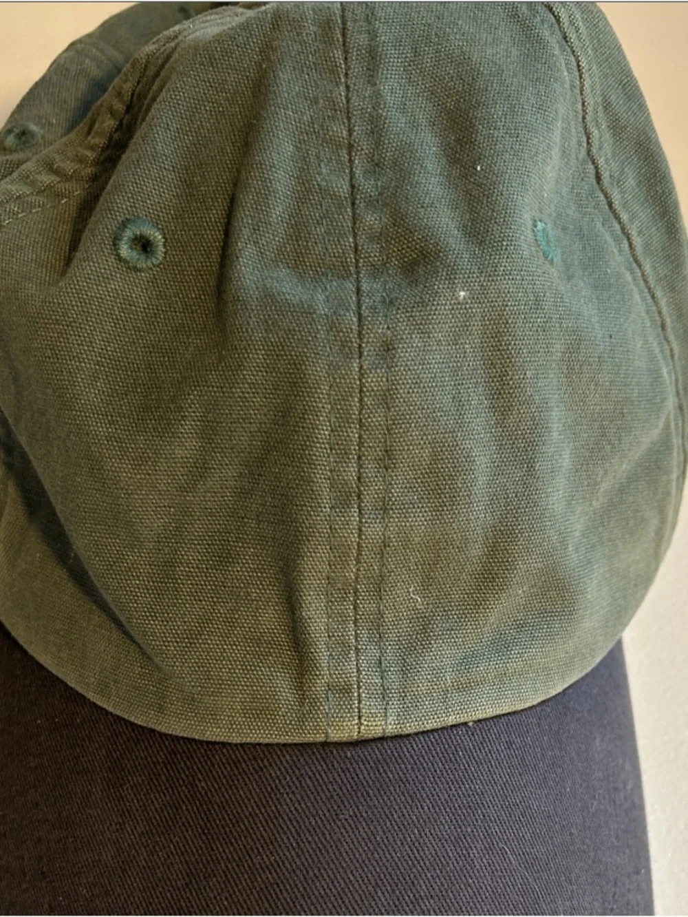J. Crew Green and Navy Cotton Baseball Cap